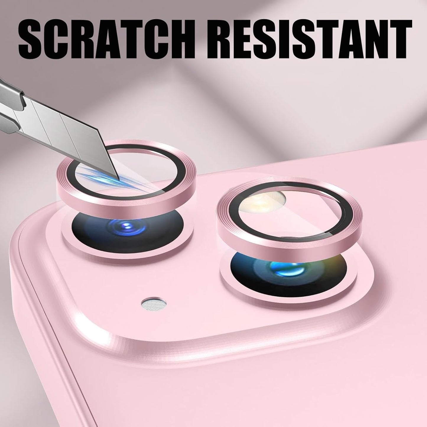 AFENGBOX 2 Pack 14/14 15/15 Plus,9H Camera Lens Protector for iPhone Plus/iPhone Tempered Glass Scratch Resistant Metal