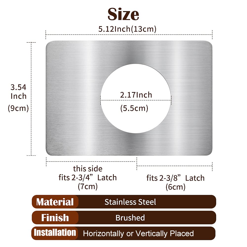 MOSECYOU Door Reinforcement Plate, Door Lock Repair Plate, Door Knob/Lever/Deadbolt Fixing Filler Cover Plate, Satin Thickened (2PCS)