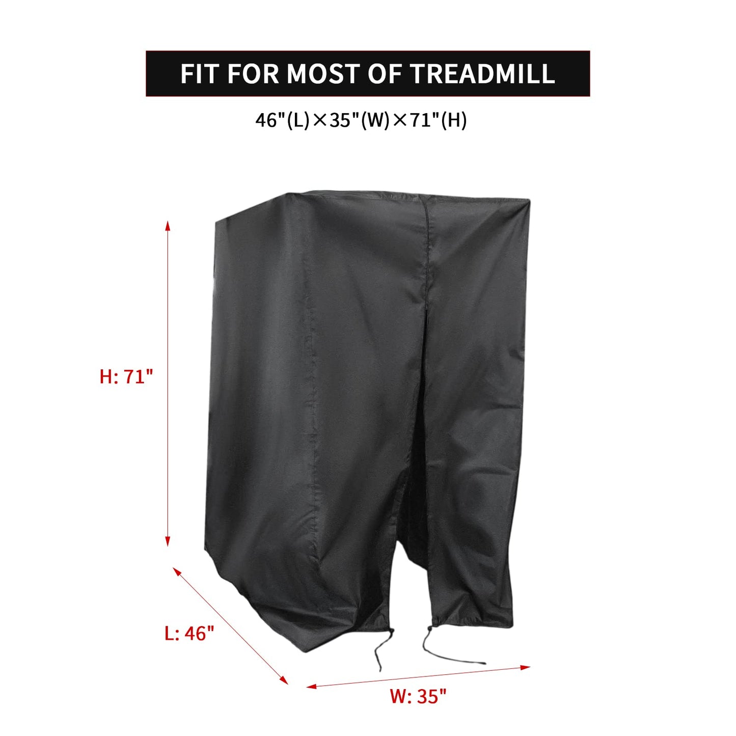 Iptienda Treadmill Cover, Folding Treadmill Covers Waterproof for Foldable Running Machine Indoor Outdoor, 46" L x 35" W x 71" H
