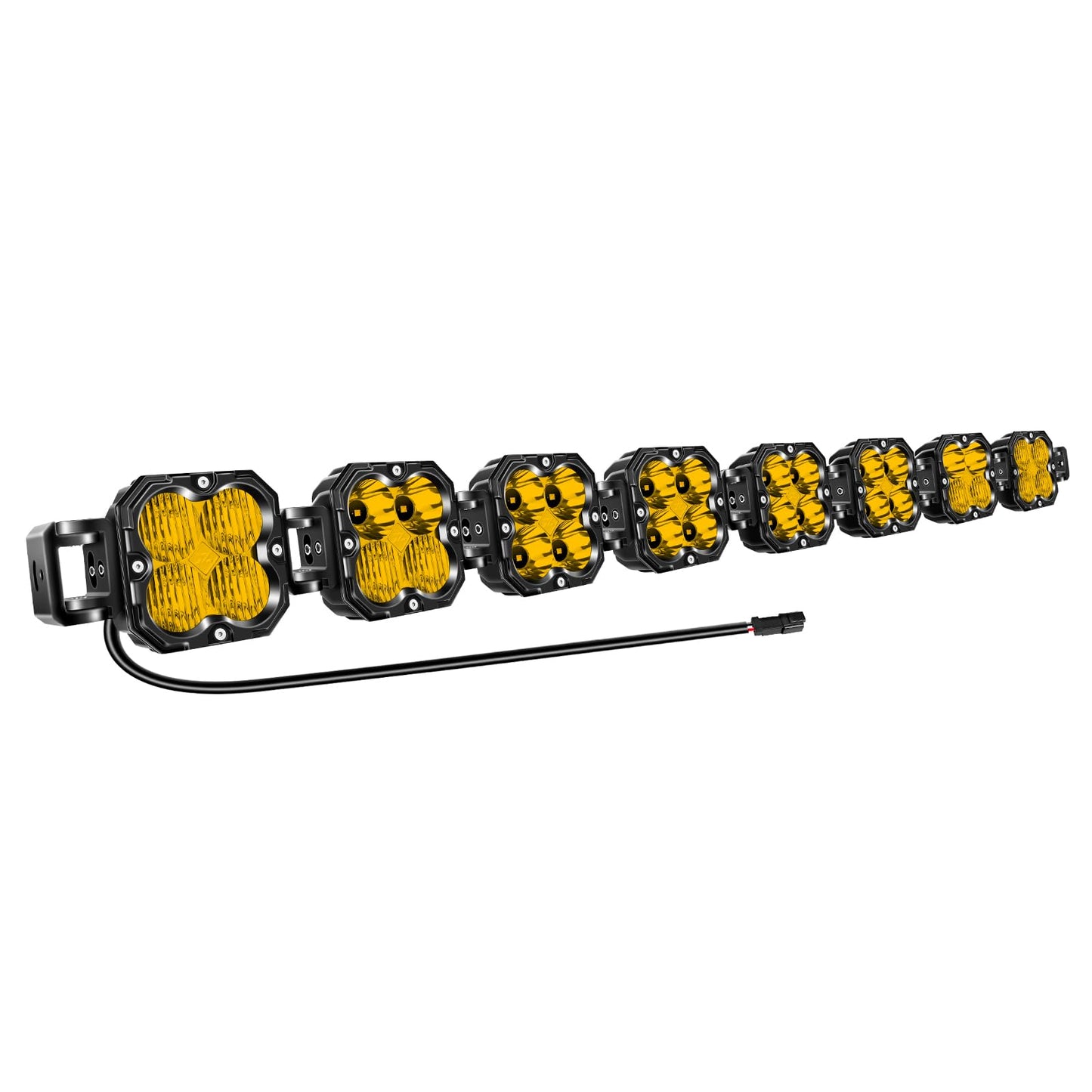 SKYWORLD 8 Pcs Yellow Cube LED Pod Light, 4 Inch 30W Spot Flood Combo Beam Work Lights,3530K Car Off-Road Driving Lamp for ATV, UTV, 4x4, Tractor,Truck,Motorcycle
