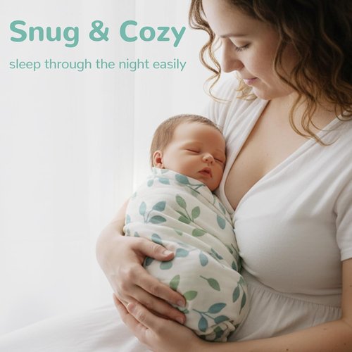 HECCEI Baby Swaddle Blanket - Large 70% Bamboo & 30% Cotton Muslin | Breathable 47 x 47 Inches for Newborns