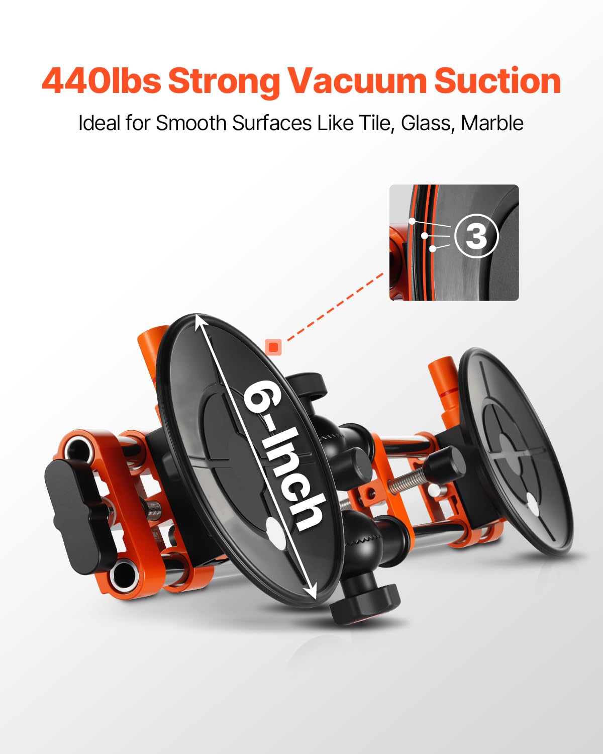 VEVOR 90 Degree Stone Seam Setter, 2 Packs Granite Seam Setter with 6 in Suction Cups, Seam Joiner for Seam Joining & Leveling, Granite Right Angle 90 Degree, 180 degrees, 270 degrees Countertop