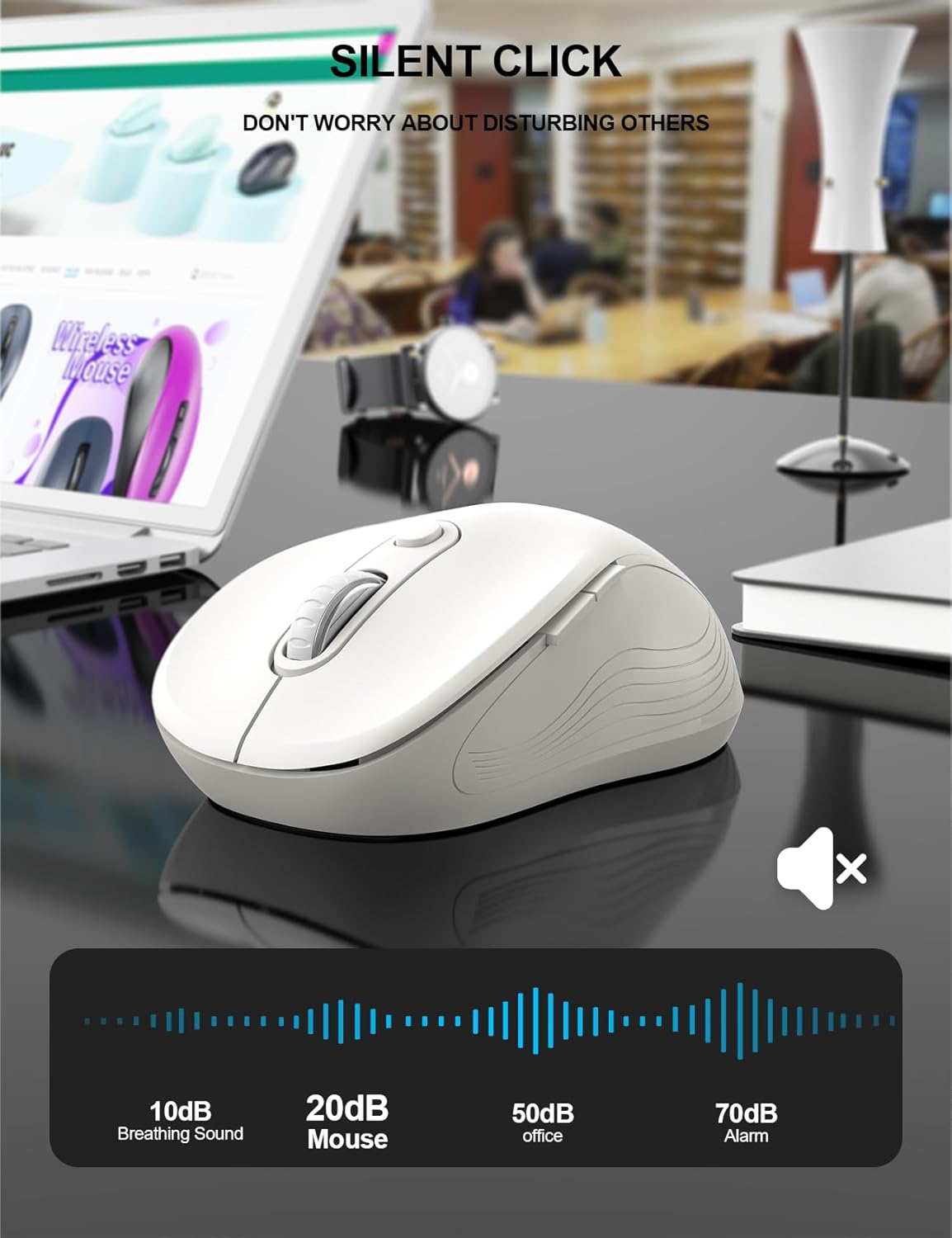 Trueque 2.4GHz 3 6 M01 Wireless Mouse for Laptop, Ergonomic Computer Mouse with Back & Forward Buttons, Adjustable DPI