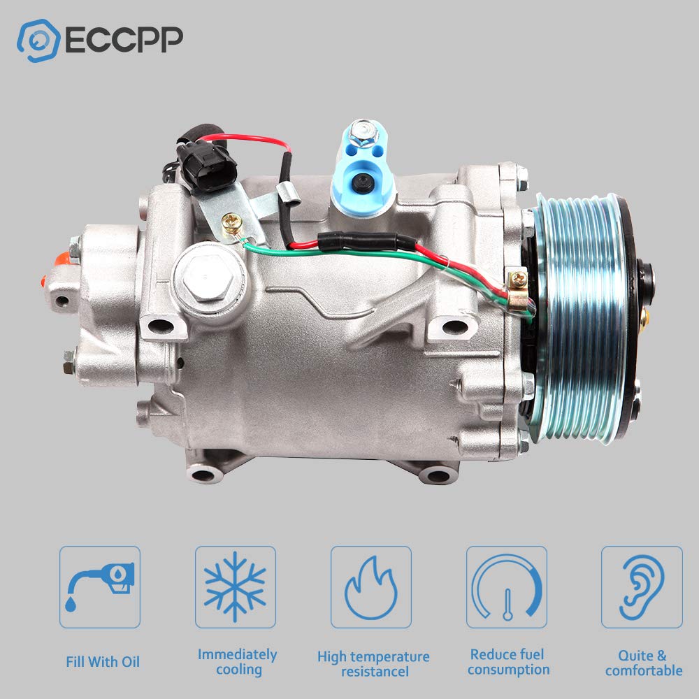 ECCPP AC Compressor with Clutch 2007-2015 fit for Honda Civic for Honda CR-V 2.4L 2007-2012 Fit for Acura RDX 2.3L AC Compressor TRSE09