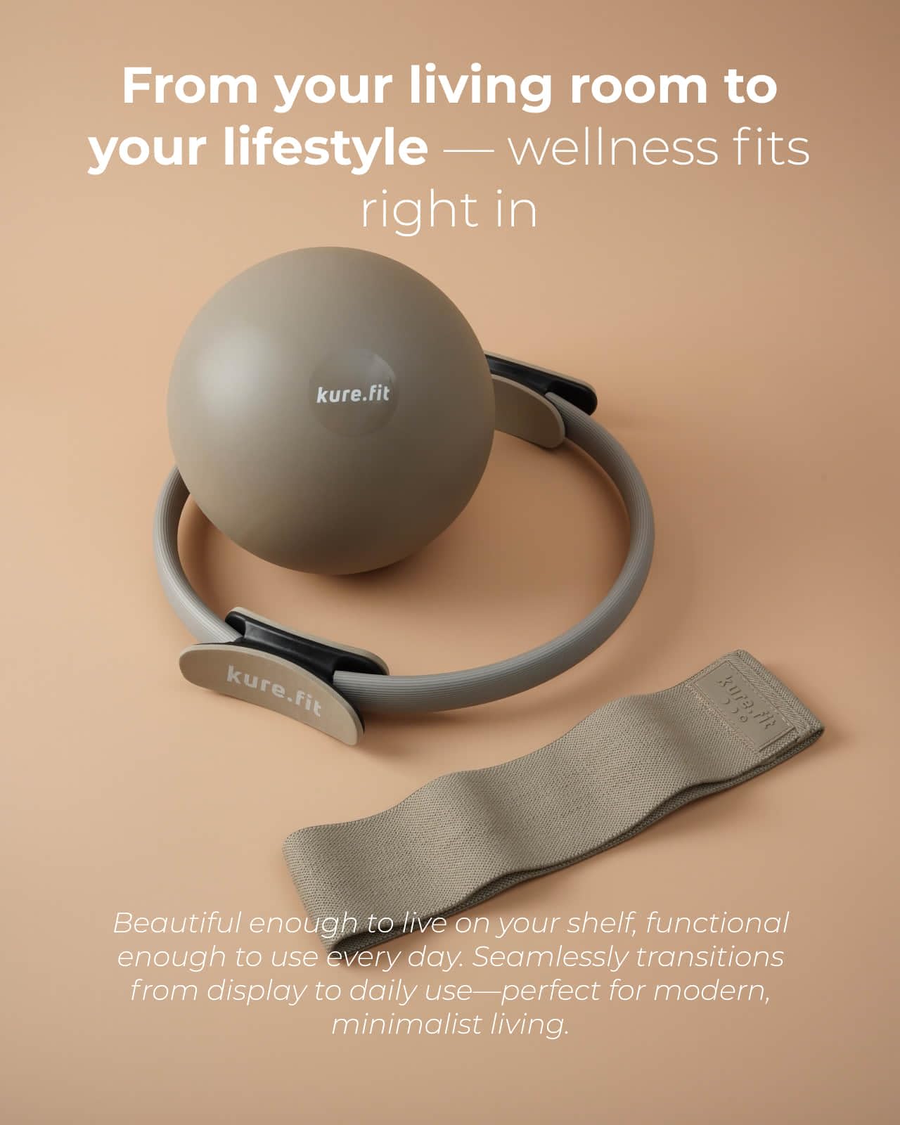 kure.fit Pilates Kit for Women – Home Pilates Equipment Set with Ring, Ball & Resistance Bands | Pilates Starter Kit with Accessories in Gift Box
