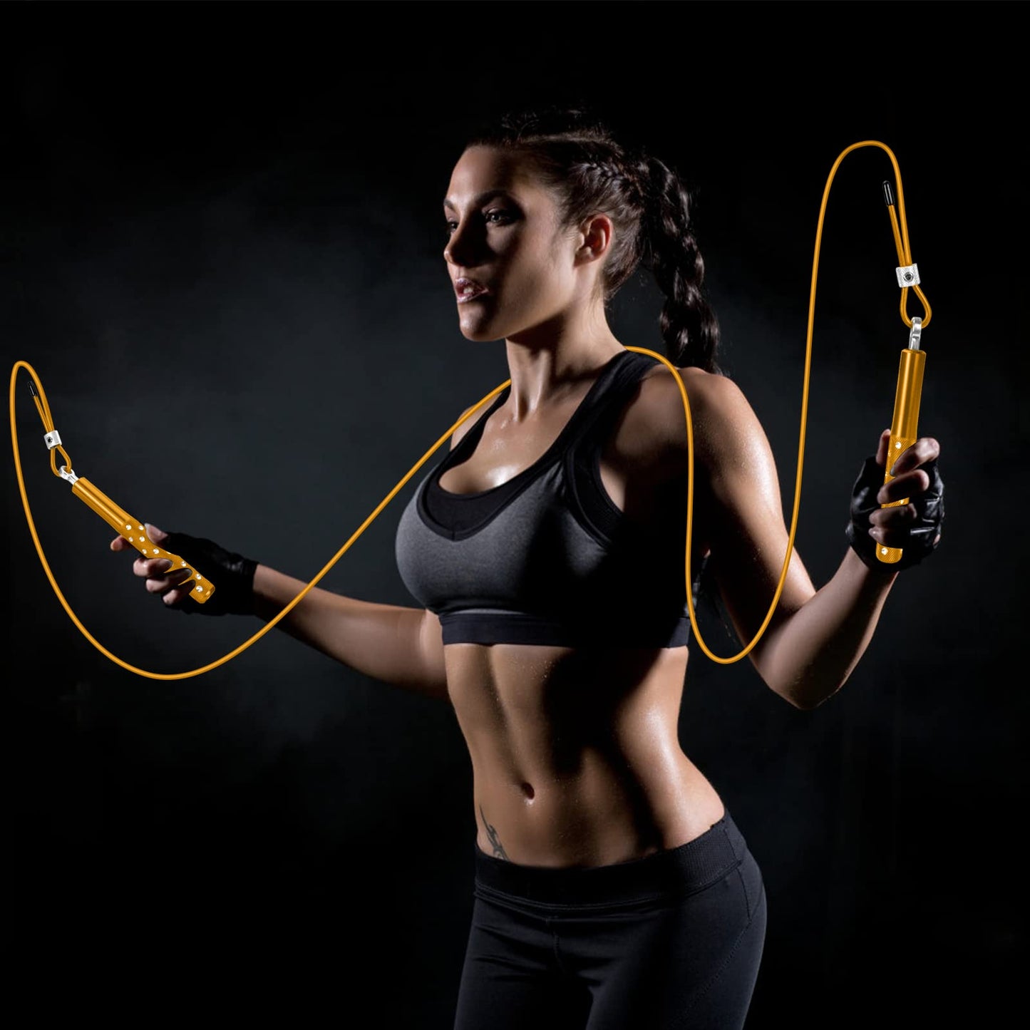 Jump Rope, Wastou Speed Jumping Rope for Training Fitness Exercise, Adjustable Adults Workout Skipping Rope for Men, Women, Kids, Girls (Yellow)