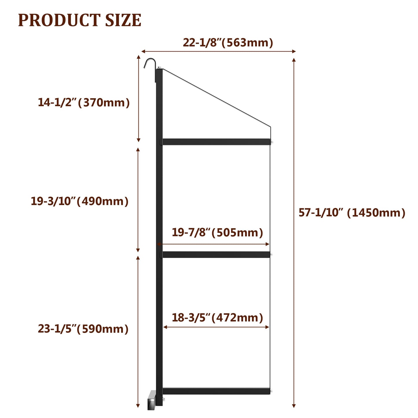 GarveeTech 4-Pack Shipping Container Shelving, 60" x 22" Hanging Cargo Shelving Brackets, 3-Tier Design, Powder Coated Steel, Quick Installation for Trailers, Garages, and Storage Containers