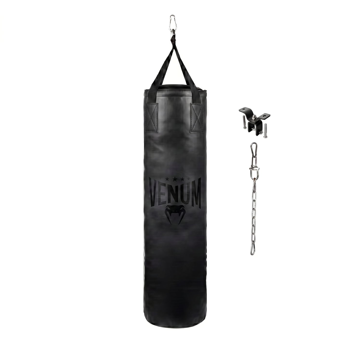 Venum Origins Punching Bag (Ceiling Mount Included) - Black/Black, 100 lbs