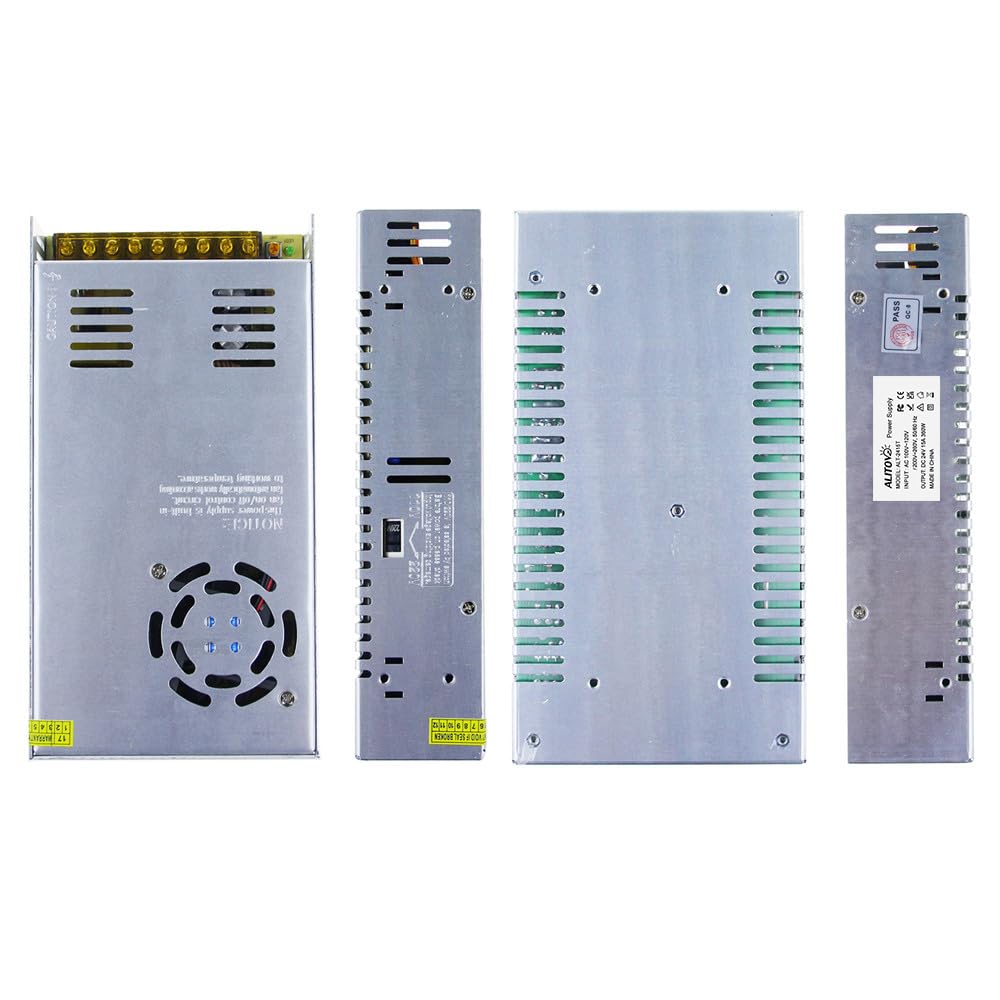 ALITOVE DC 24V Power Supply Universal Regulated Switching 15A 360W Transformer Adapter LED Driver 110V/220V AC Input for LED Strip, CCTV Camera System, Radio (5 Pack)