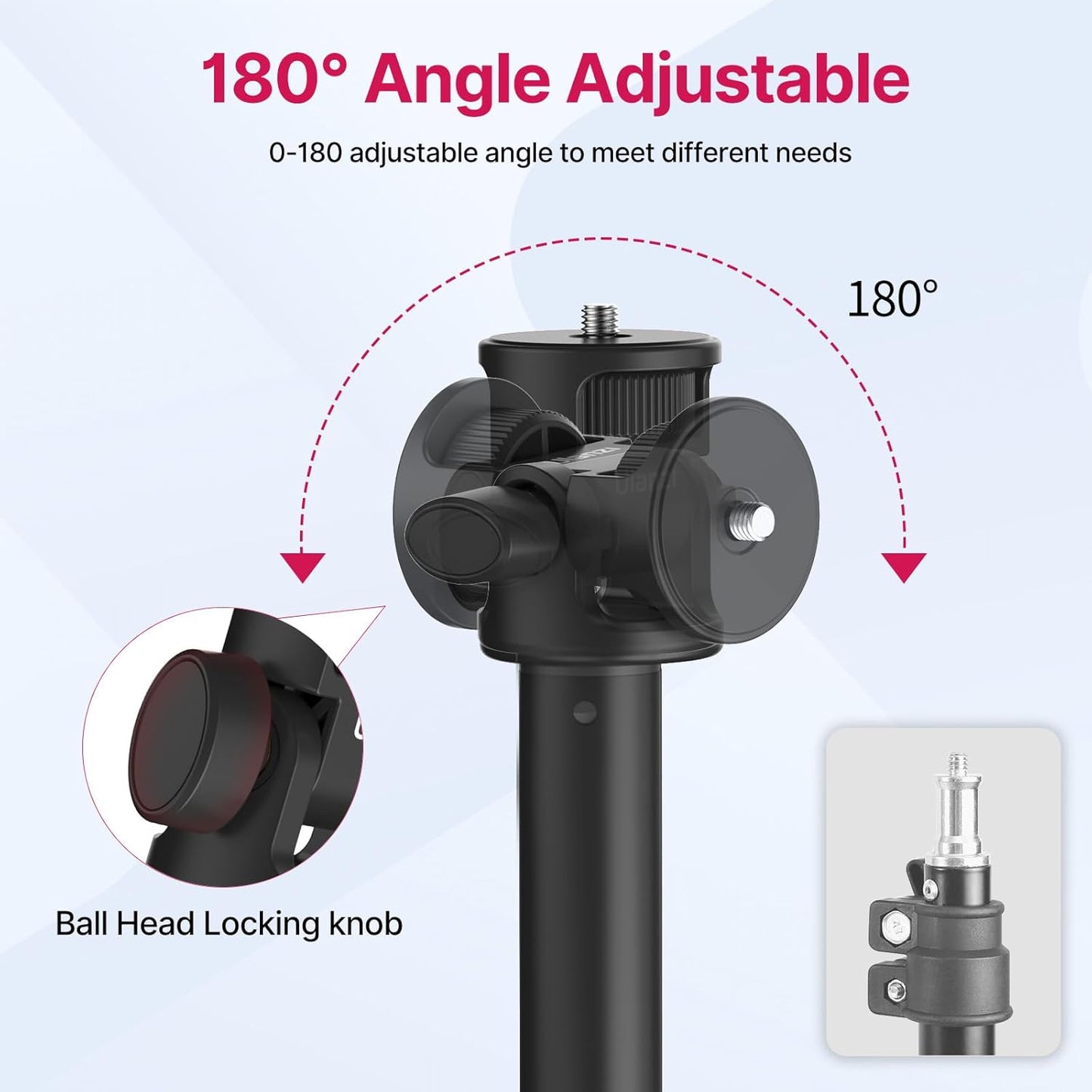 VIJIM MT-79 81" 1/4" 360 Pocket3 Extendable Photography Light Stand, Portable Adjustable Light Tripod with Screw, Ball