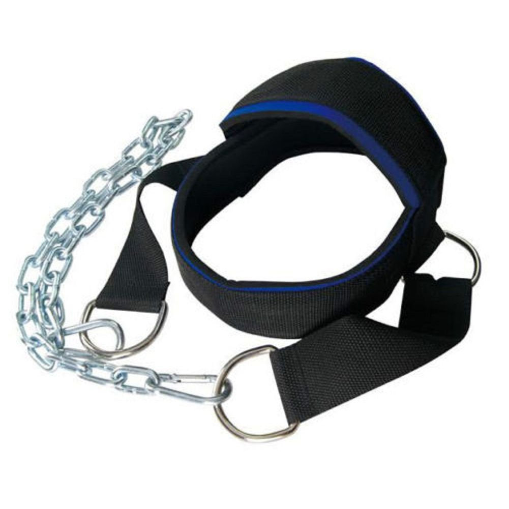 YCYU Padded Neck Training Head Harness with Chain Weight Lifting Chin & Head Neck Exerciser Straps Gym Bodbuilding Equipment for Stronger Neck