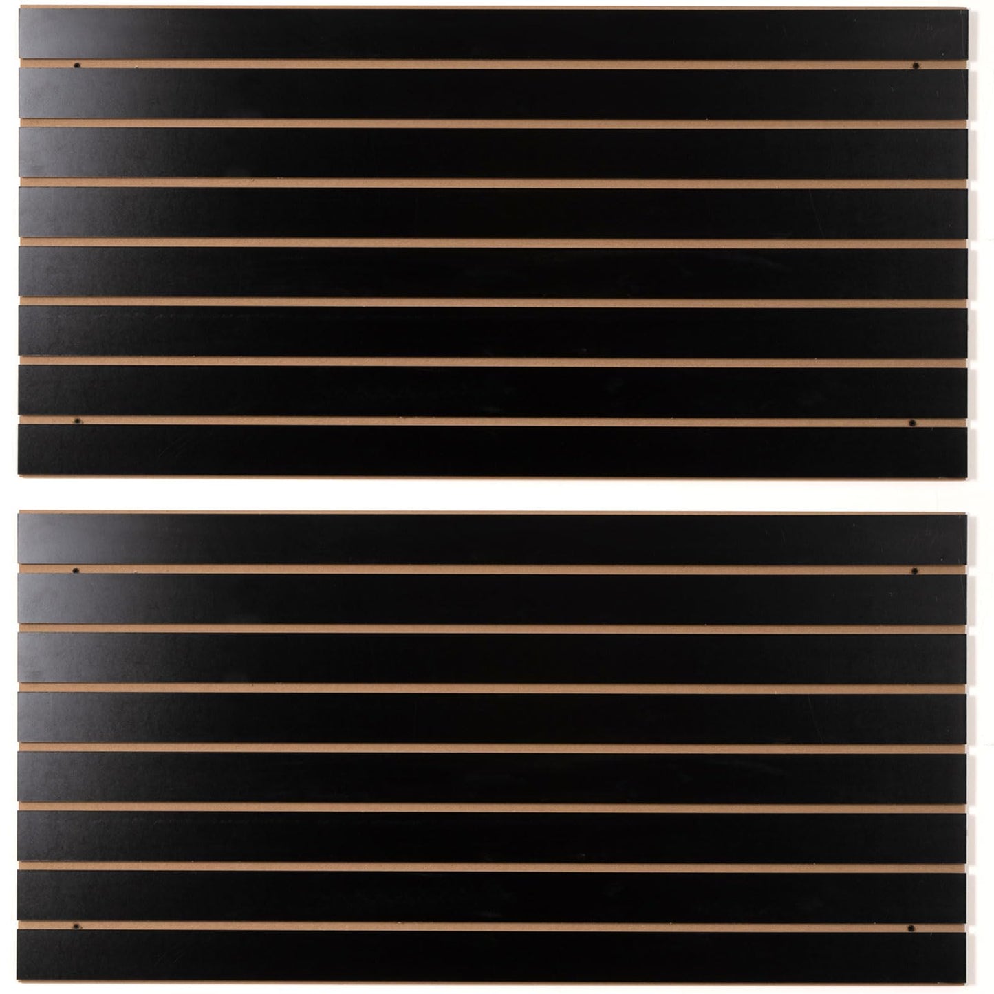 FRAYSCENT Slat Wall Paneling for Retail Display 2 Pack 4'x2', Black MDF Slatwall Panel for Garage Organizer Shiplap Wall Paneling,Slat Board Garage Slatted Storage Systems, Easy Install