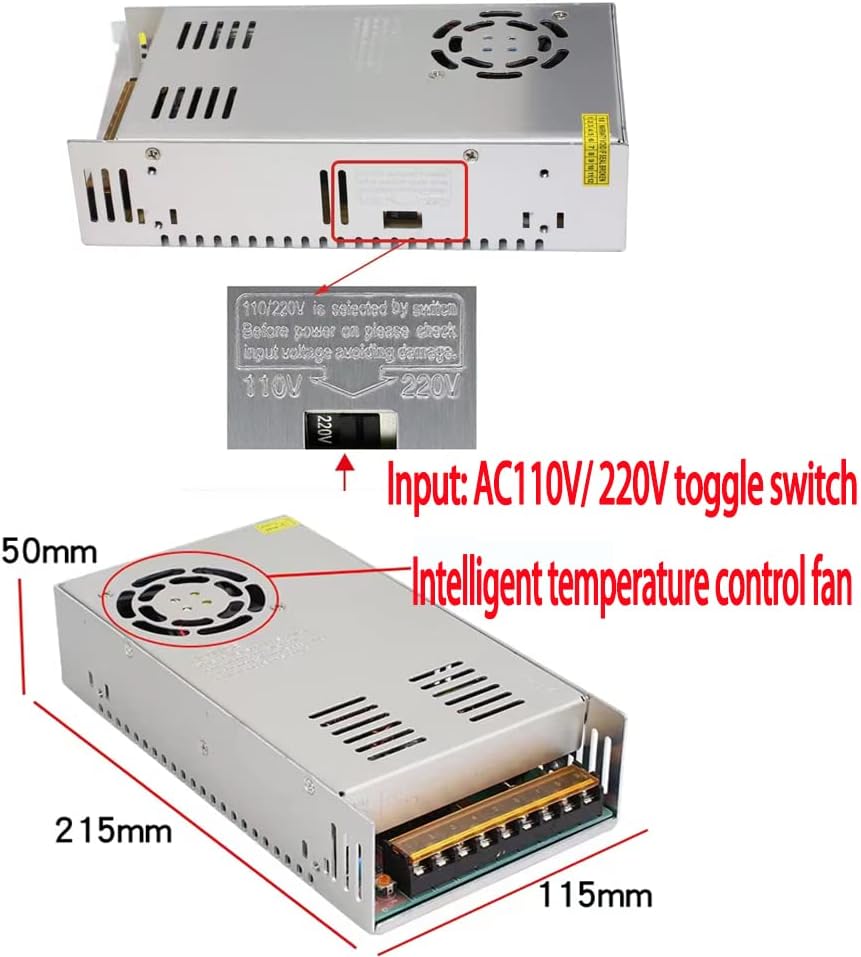 QL-LINRUN 360W 12V 30A 110V 220V 12V 3D Switching Power Supply, Universal Regulated Switching Mode Power Supply (SMPS)