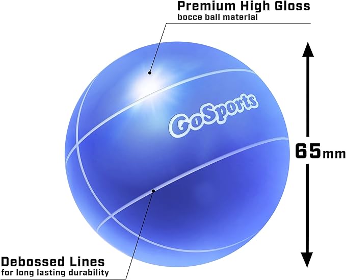 GoSports Mini Travel Size Bocce Game Set with 8 Balls, Pallino, Tote Bag and Measuring Rope - Choose Your Size