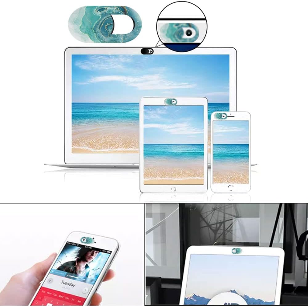 FadyRaye 8 Pack, Marble Laptop Camera Cover Slide Cute Webcam Cover Slide Phone Camera Cover, Ultra-Thin Computer