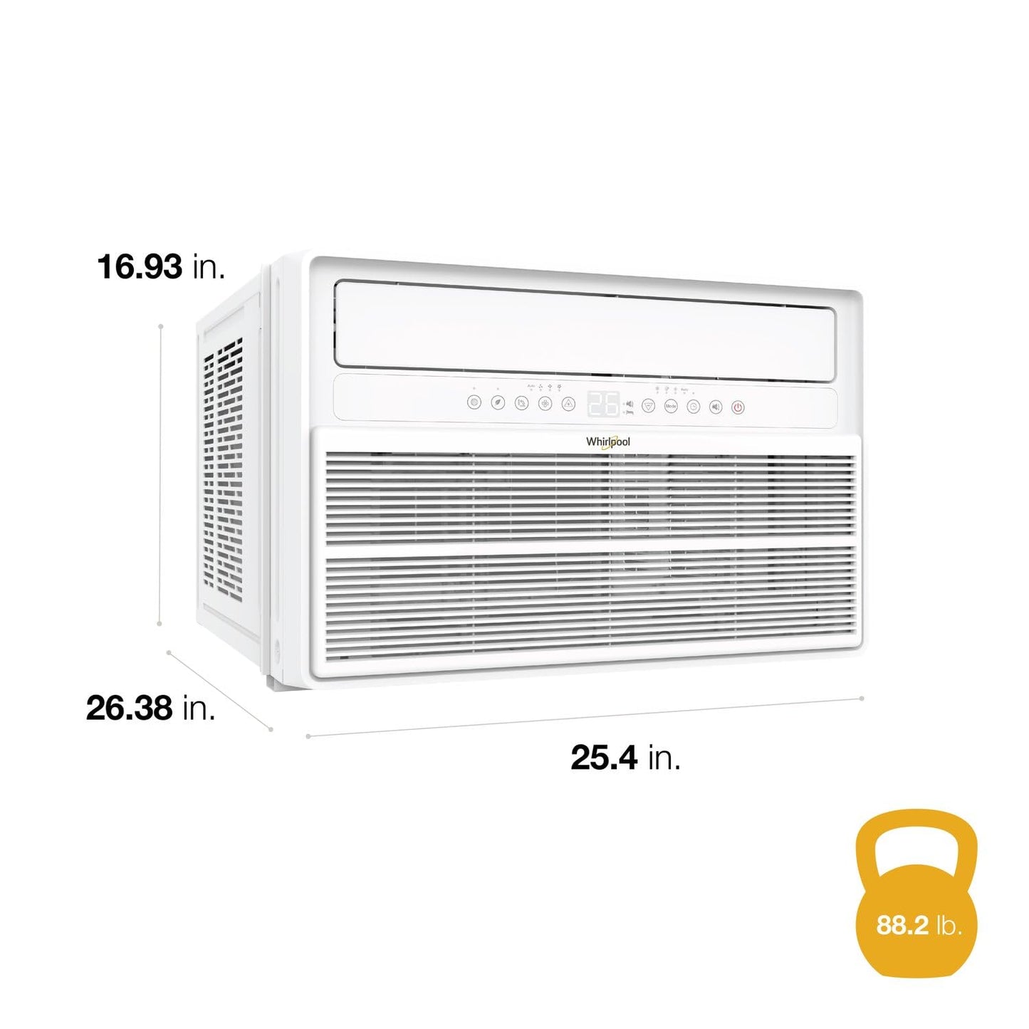 Whirlpool 24,000 BTU Window Mounted Inverter Air Conditioner with Quiet, 230V, AC for Large Rooms up to 1500 Square Feet with Remote, Window AC Unit for Apartment, Living Room, Bedroom