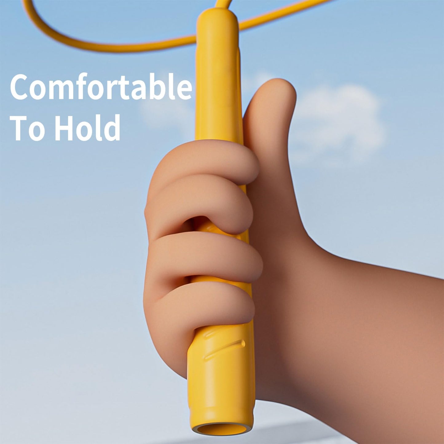 Jump Ropes Kids, Adjustable Children Jump Rope with ABS Handles and PVC Rope for Child Student Toddler (Yellow)