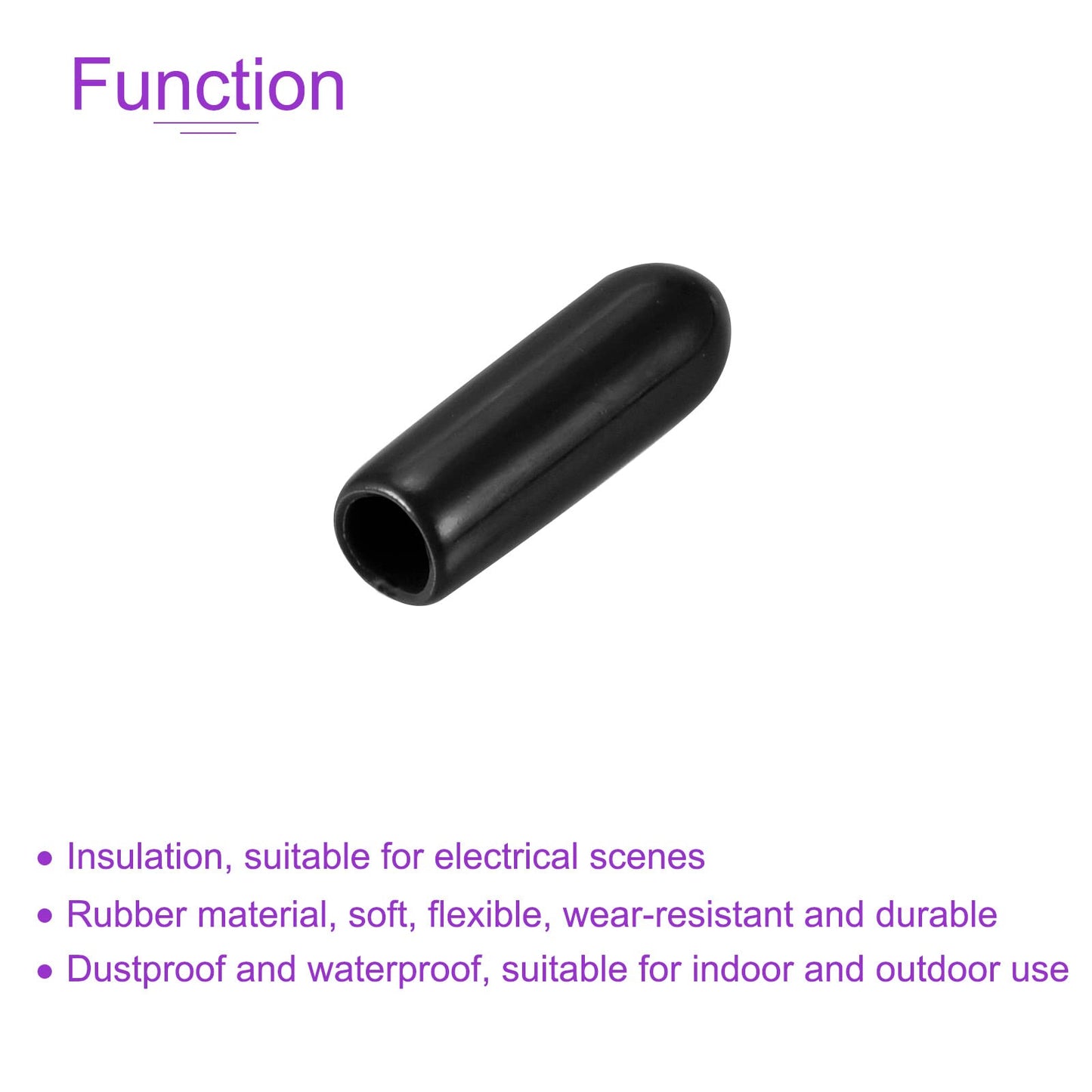 DMiotech 200 Pack 1/8" ID Black Screw Thread Protectors Rubber End Caps Bolt Covers for Screw Bolt Furniture Pipe
