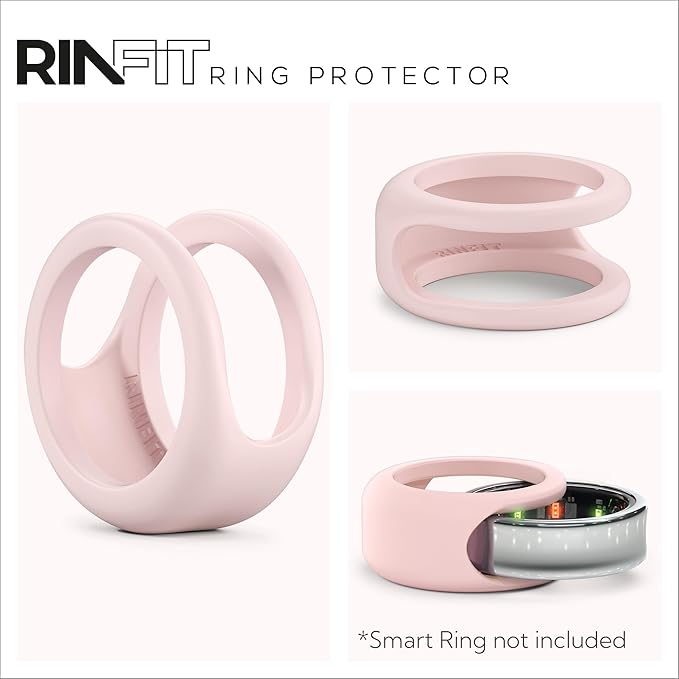 Rinfit Smart Ring Protector - Silicone Ring Enhancer for Active Lifestyle and Gym - StyleFit U.S. Design Patent - Pink, Size 6