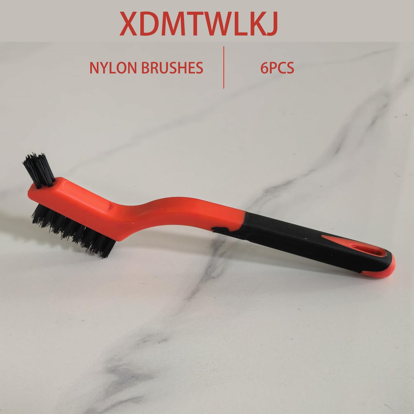 6-Pack Nylon Cleaning Brushes - Non-Scratch Nylon Bristles for Delicate Surfaces & Daily Cleaning | Ergonomic Grip with Mini Head & Hanging Hole