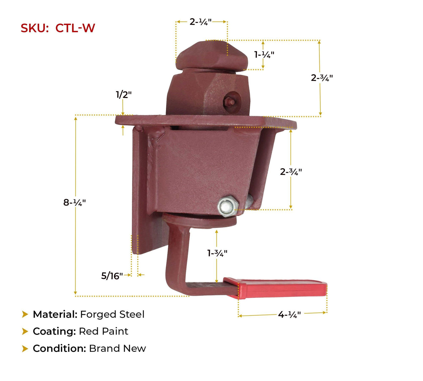 Mytee Products Sea and Rail Shipping Container Manual Twist Lock Weld Type for Chassis (4 Pack)