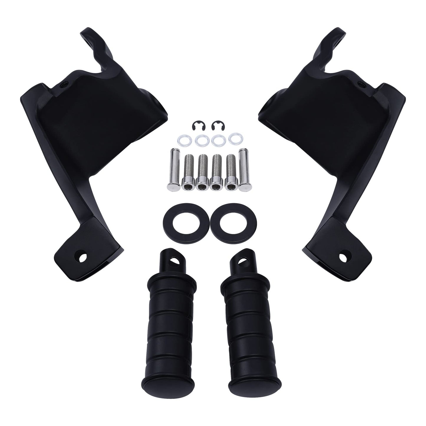 TCT-MOTORPARTS Passenger Pegs Pedal Footpegs Rests Mount Fit for Boardwalk High ball Victory Vegas Gunner Highball Kingpin Boardwalk Black 2008 13 17 16