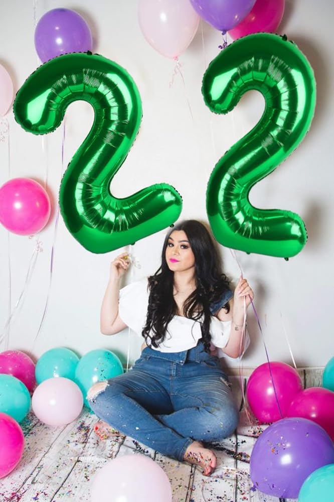 Number 7 Balloon - 40 Inch Dark Green Birthday Decoration for 7th, 17th, 27th, and 70th Celebrations