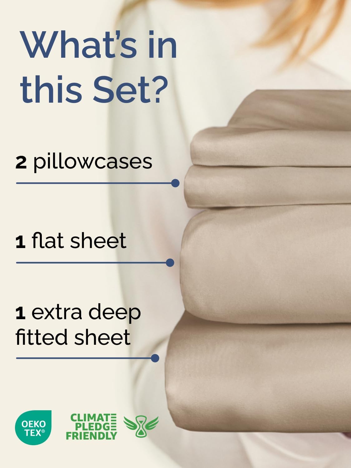 Skiennix Extra Deep Twin Sheet Set - 4 Piece Breathable Cooling Sheets - Luxury Hotel Quality - Soft Wrinkle-Free Wheat