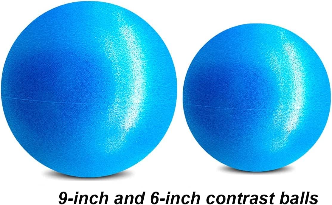 MOMPLUS 6 Inch Exercise Pilates Mini Yoga Balls Barre for Home Stability Squishy Training Physical Therapy Improves Balance Core Strength Comes with Pump(Black, 6 Inch)