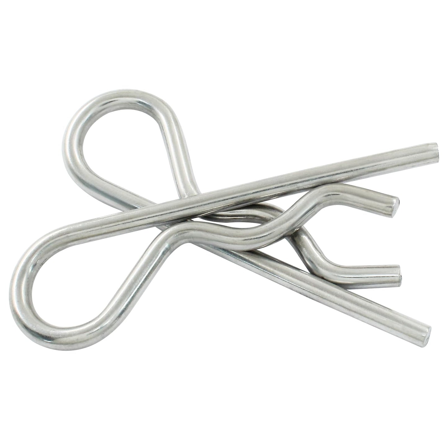Moicstiy 2Pcs M5x100 mm R Clips, 4 Inch Stainless Steel Hitch Pins Clip, Retaining Cotter Pins Wire Hair Pins for Trailer Pin Clips Lock (Silver)