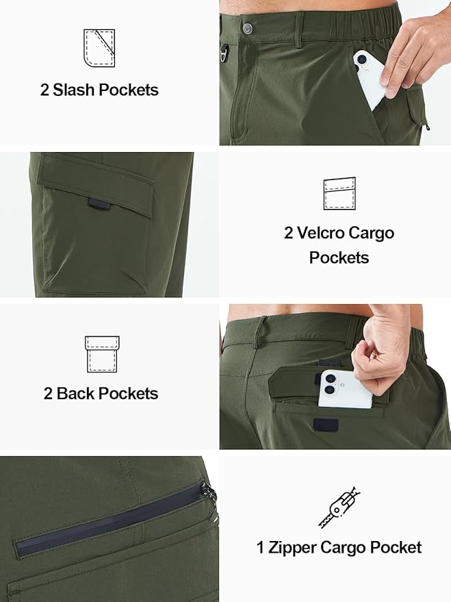 NORTHYARD Men's Cargo Hiking Shorts 9" Lightweight Outdoor Tactical Work Camping Sport Golf Casual Travel Fishing Multipocket