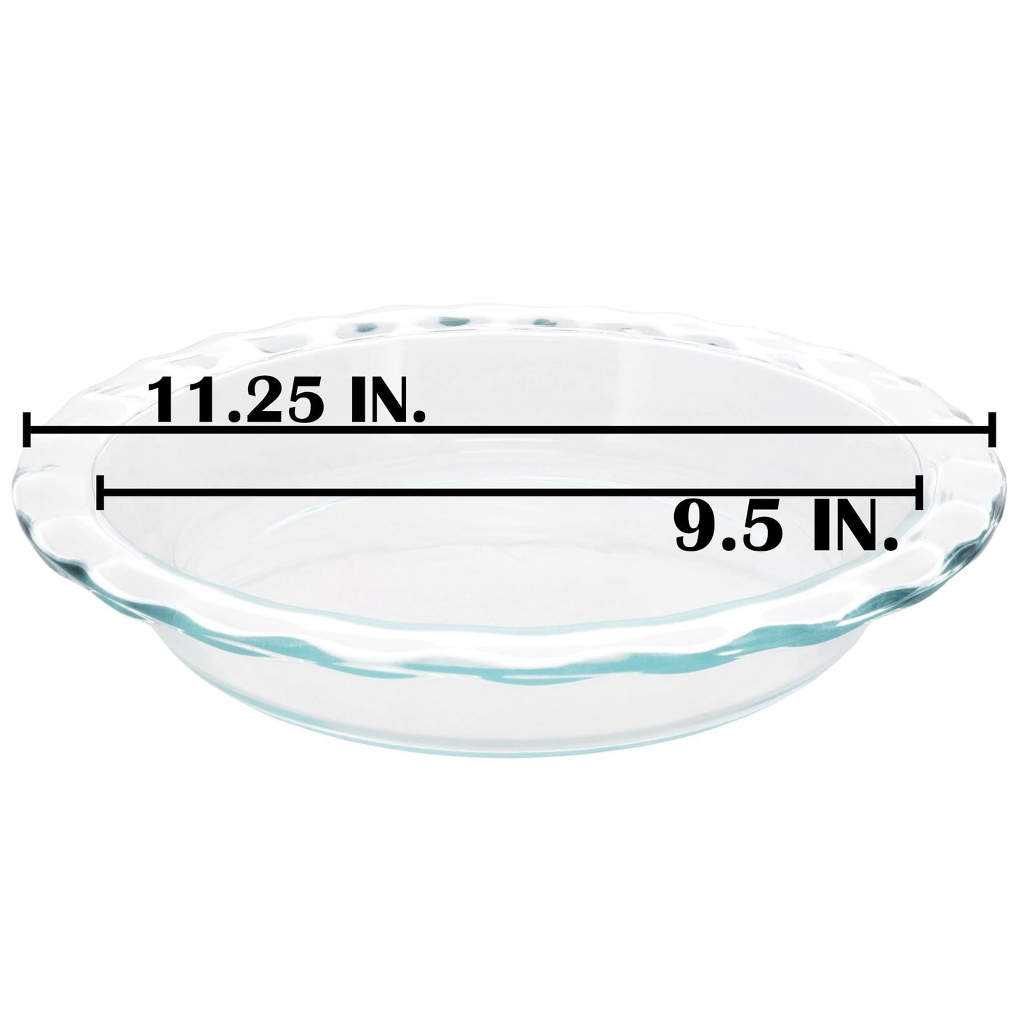 Pyrex C-209 Clear Fluted Rim Glass Pie Plate 9.5 in x 1.6 in (24 cm) - Made in USA