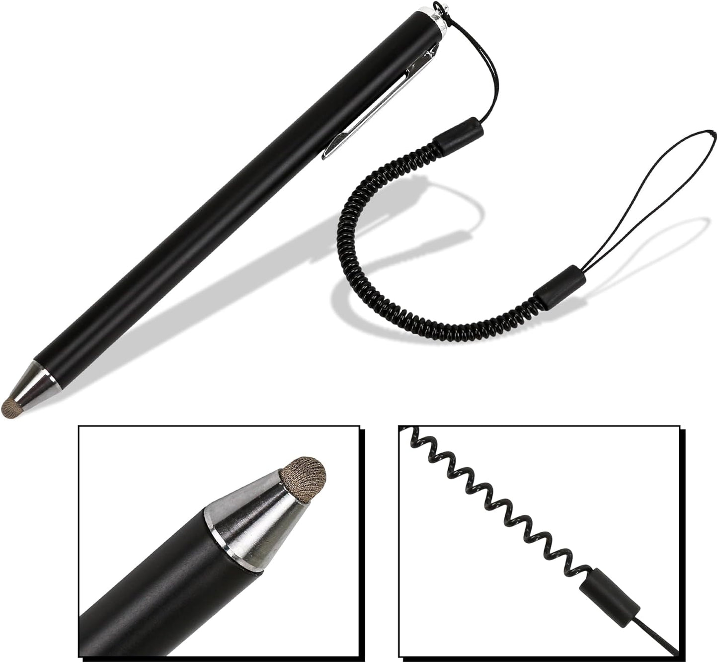BuleVina Stylus Pens with Tether Lanyard & Clip for Touch Screens, High Sensitivity & Precision Capacitive, Anti-Lost