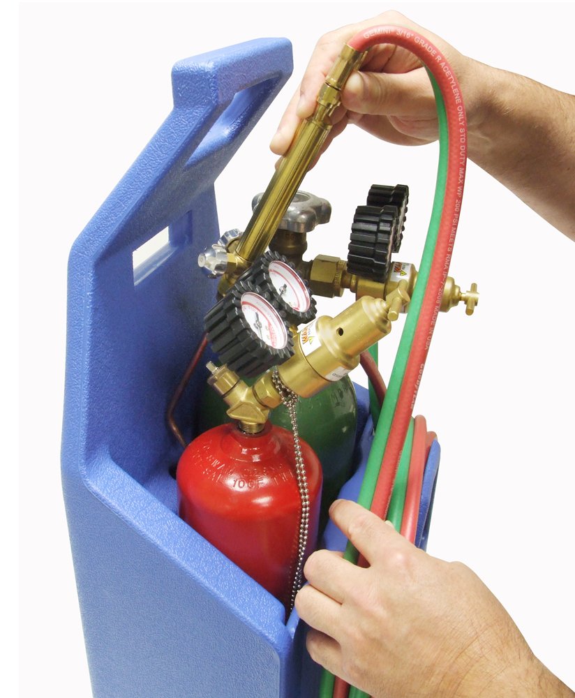 Uniweld KC100P Centurion Weld, Braze Outfit with 511 Plastic Carrying Stand brass, copper, blue