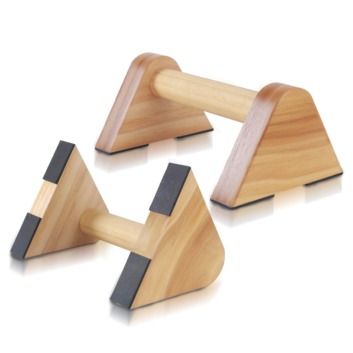 BESTWEI 1 Pair Wood Parallettes Bars Pushup Handles for Men - Calisthenics Equipment Push Up Bars, Gymnastics Handstand Training Planche Bar, Handstand Blocks