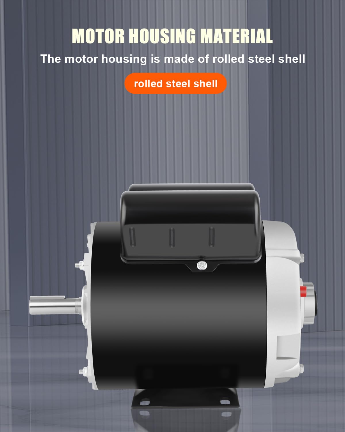 2 HP SPL Air Compressor Motor, Single Phase 3450 RPM Electric Motor, AC 115/230V 15/7.5A, 56 Frame 5/8" Shaft Diameter, Commercial-Duty CCW Rotation, 1.88" Shaft Length for Air Compressors
