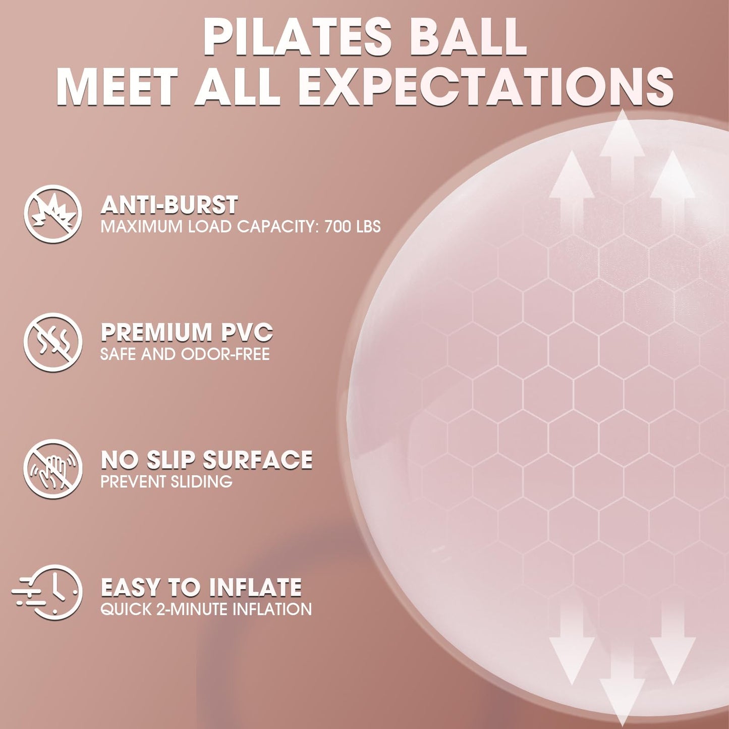 PAETA Pilates Ring Set – 14” Magic Circle (38 lbs Resistance), 9.8” Pilates Ball, 5 Resistance Bands, and Exercise Guide Included for Home Workouts(Pink)