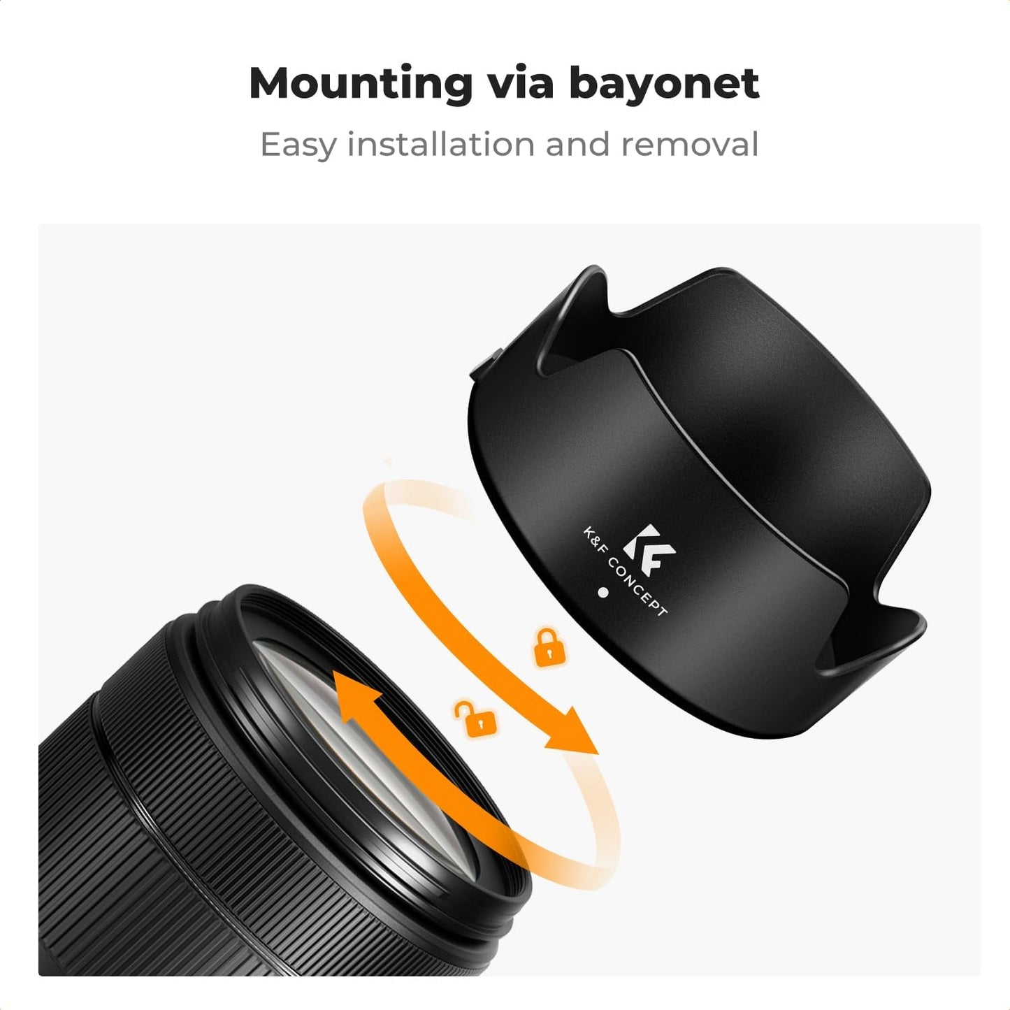 24-105mm F4-7.1 18-135mm f/3.5-5.6 EW-73D K&F CONCEPT Lens Hood Compatible with Canon RF is STM,EF-S is USM Lens