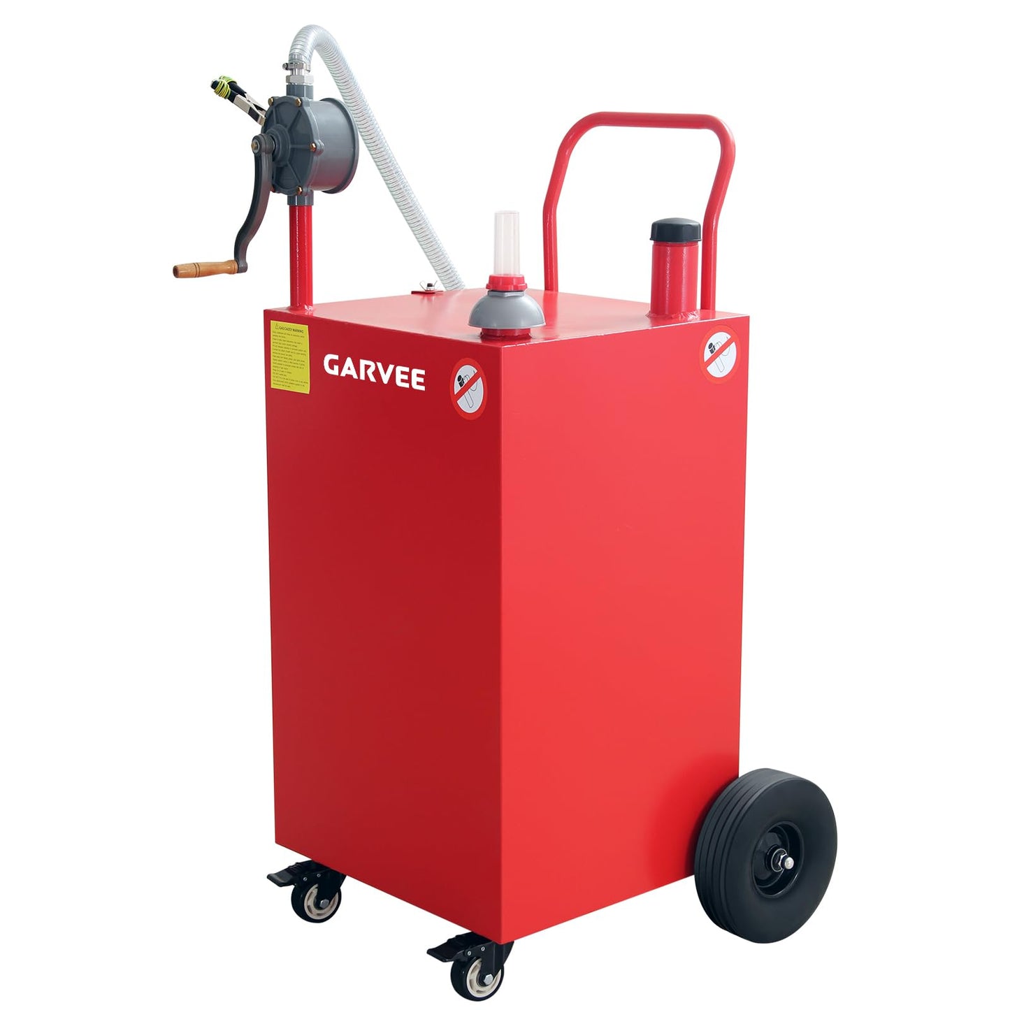 45 Gallon Portable Fuel Caddy with 4 Wheels & Manual Pump, Heavy Duty Gas Storage Tank for Gasoline & Diesel, Ideal for Trucks, Boats, ATVs, Lawn Mowers