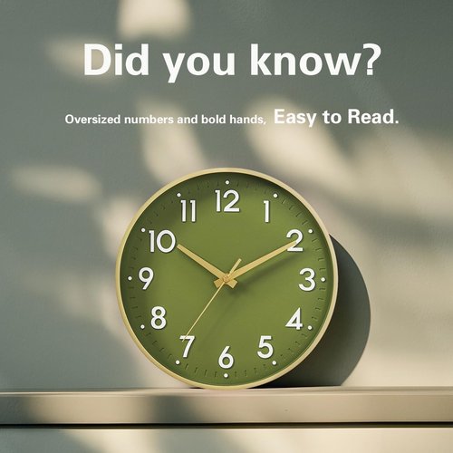 Mosewa Wall Clock 8 Inch, Battery Operated Silent Non-Ticking Modern Analog Clock Decorative for Kitchen, Bedroom, Office(Gold)