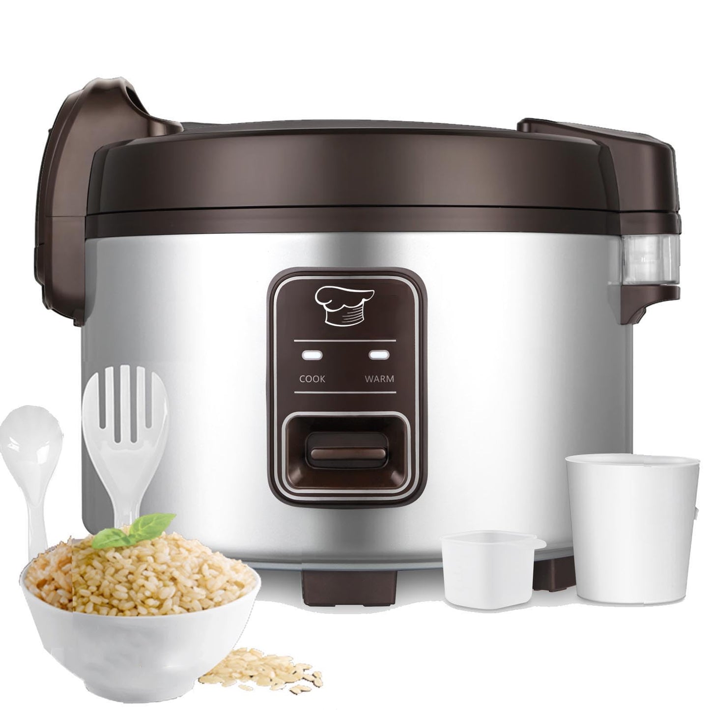 GOLREAN 15.8QT Large Commercial rice cooker 84 cups cooked / 32 cups uncooked rice Commercial Electiric Rice Warmer for 60-70 people, with One-Touch Operation