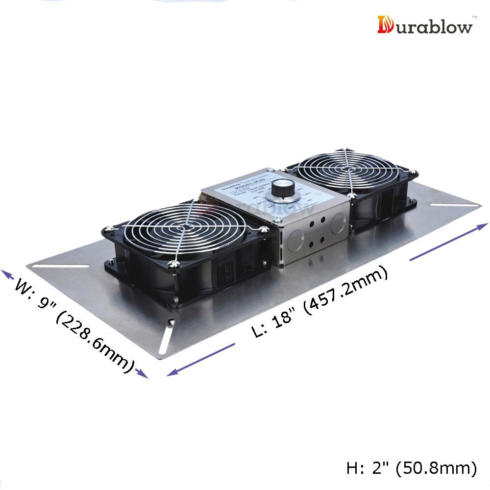 Durablow 220 CRM Air-Out + Air-In Crawl Space Vent Fans Bundle (Stainless Steel, M2D-S430 + M2D-S430-N)