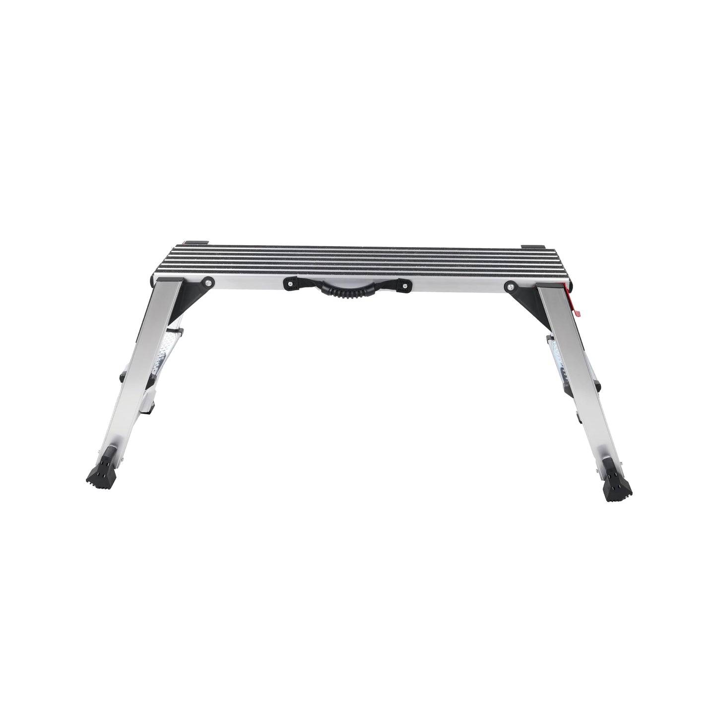 51" Aluminum Folding Work Platform, Car Wash Step Stool with Non-Slip Feet & Carrying Handle, Metal Step Ladder Bench for Mechanics, Shop, Automotive & Drywall Work — 330 lbs Load Capacity