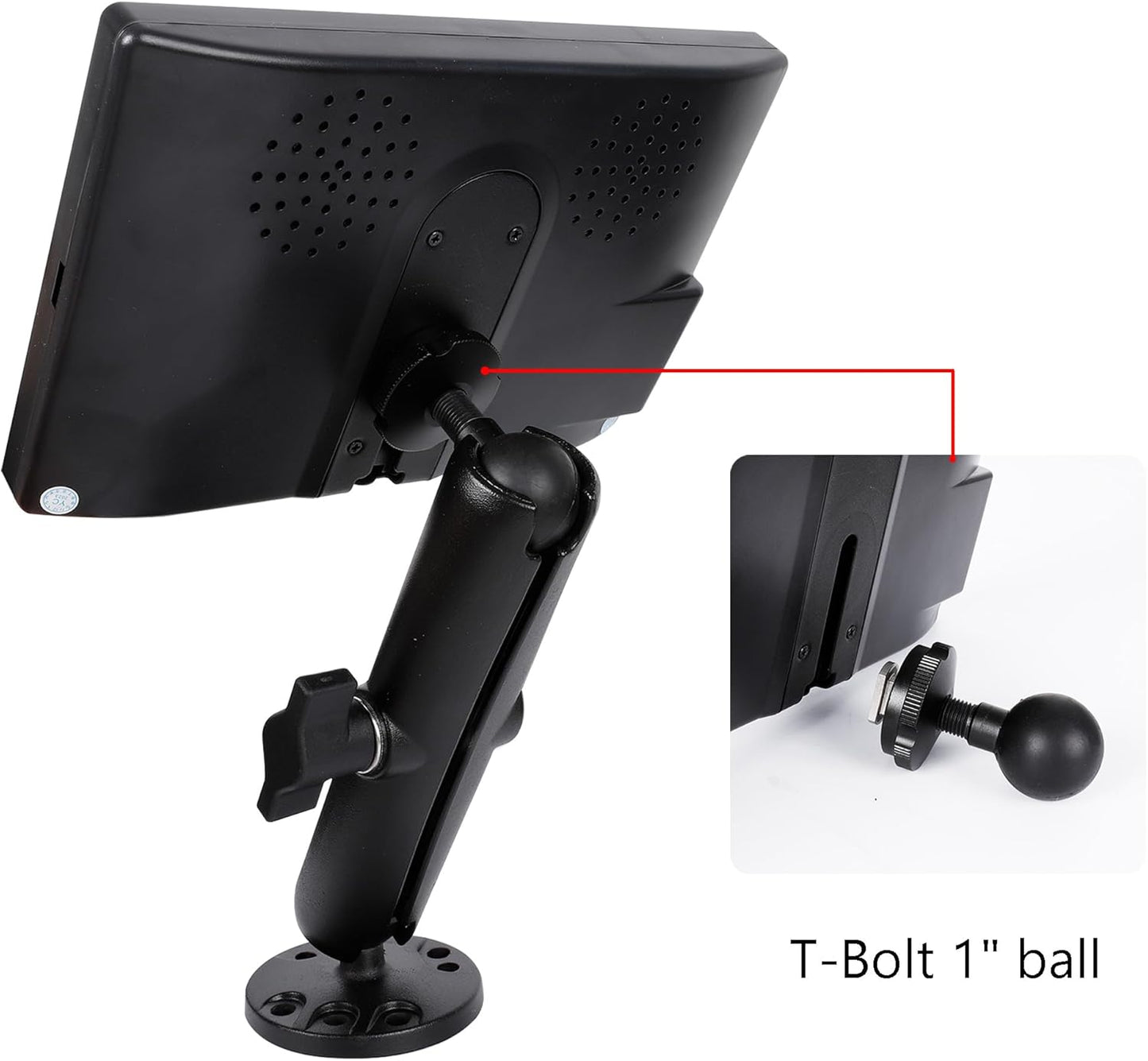 Leenconghui 5.9" 17-25mm (5/8"-1") Heavy-Duty GPS & Phone Mount Holder with Long Arm - Universal Ball Adapter/T-Bolt