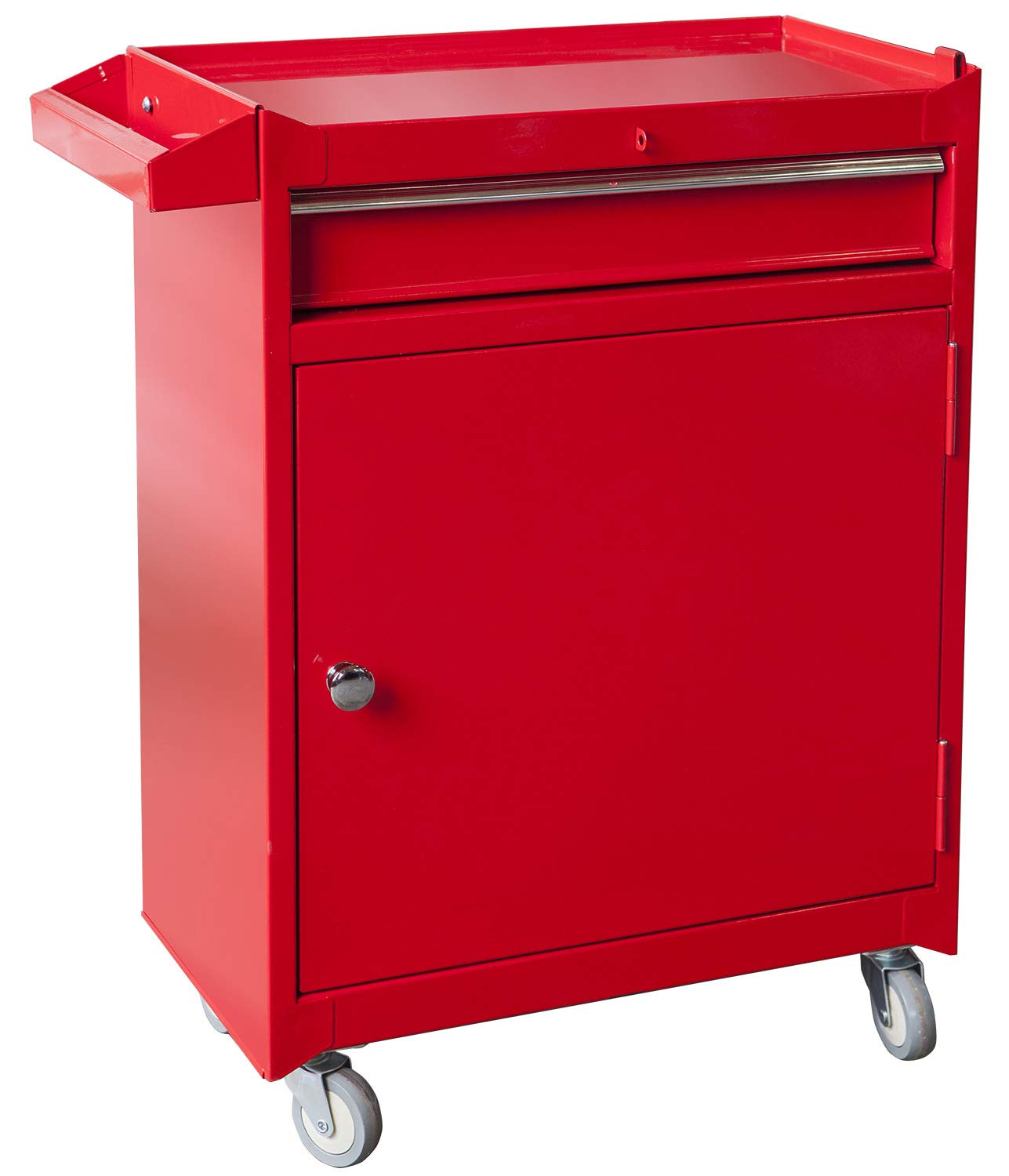 Torin ATBT1204B-RED Rolling Garage Workshop Tool Organizer: Detachable 4 Drawer Tool Chest with Large Storage Cabinet and Adjustable Shelf, Red