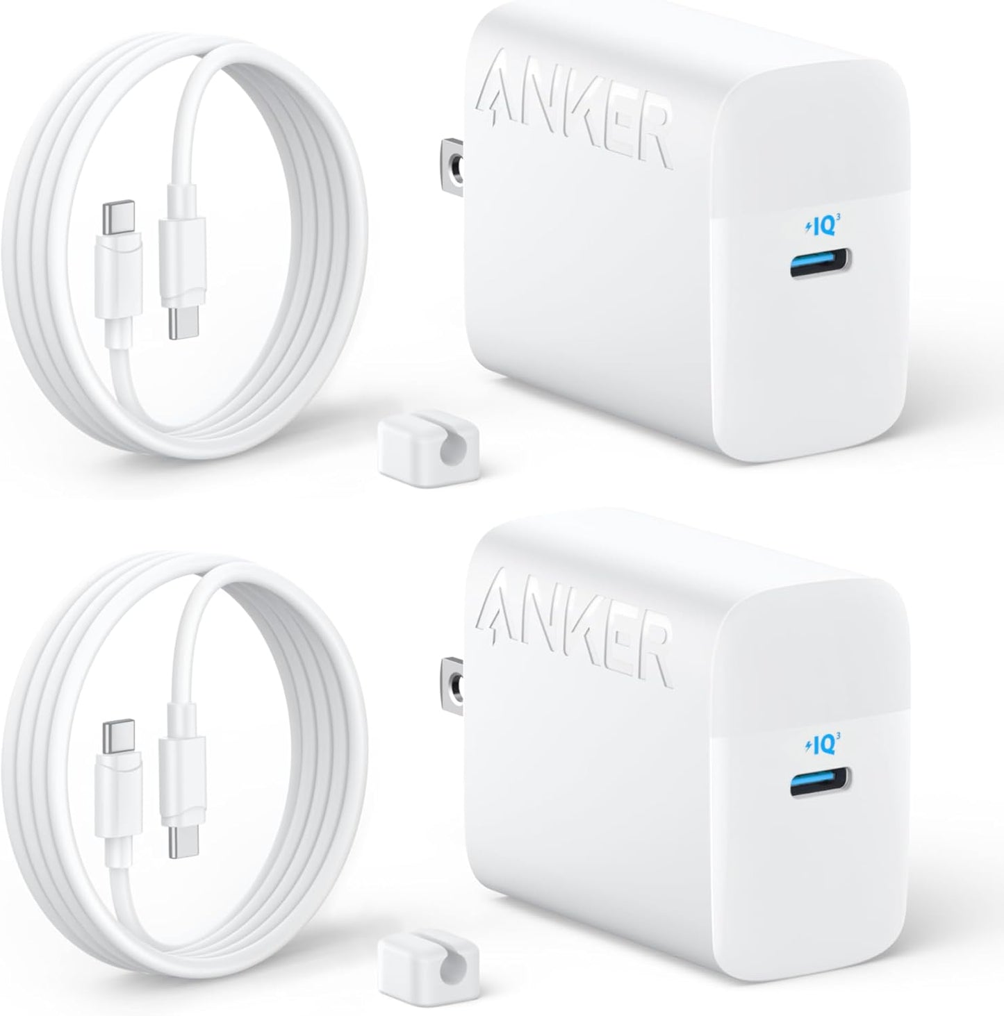 Anker 45W 17/16 S24 (2-Pack 5 USB C Charger Block, PPS Fast Charger with USB-C Cable for iPhone and More Series, iPad
