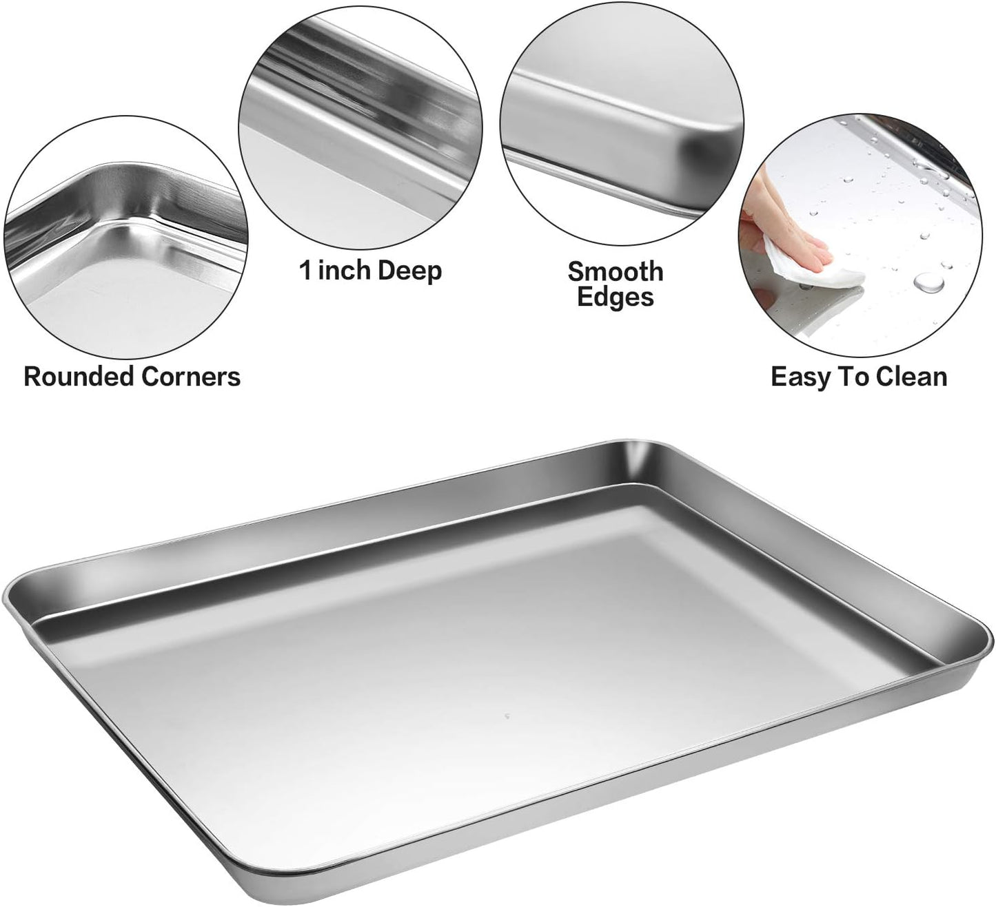 Skiennix Stainless Steel Baking Sheet Tray Set - 6 Pcs Cooling Rack & Silicone Mat with 6 Glass Measuring Cups