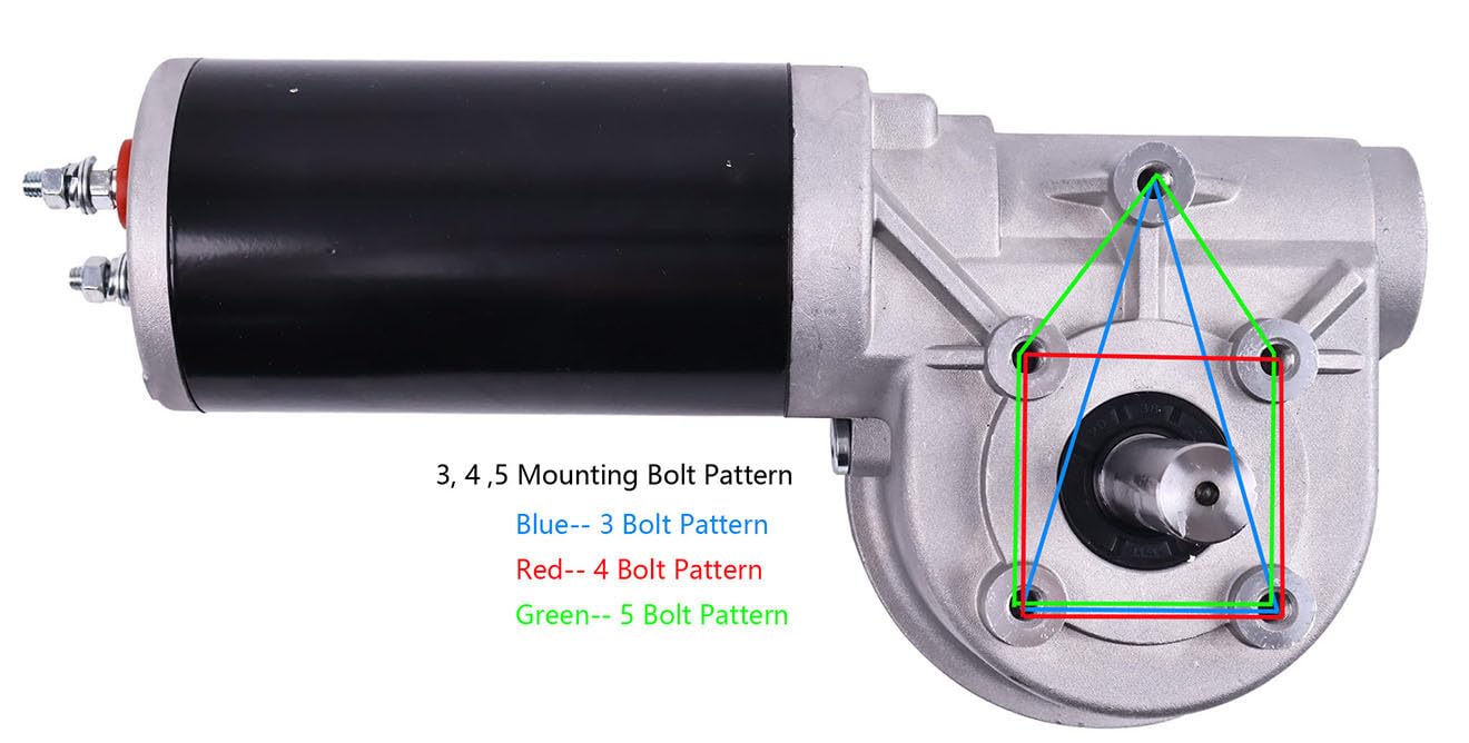 Solarhome 12V 1.2 HP 40 RPM 90:1 900 Watt Dump Truck Roll Tarp Motor with Chrome Cover