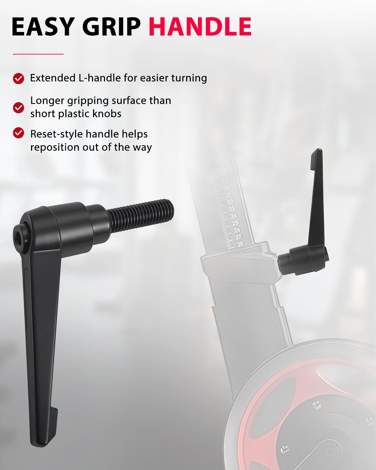 TCVG Alloy L-Handle Adjustment Lever Compatible with Peloton Bike Seat and Handlebar Height Adjustment, Exercise Bike Accessory