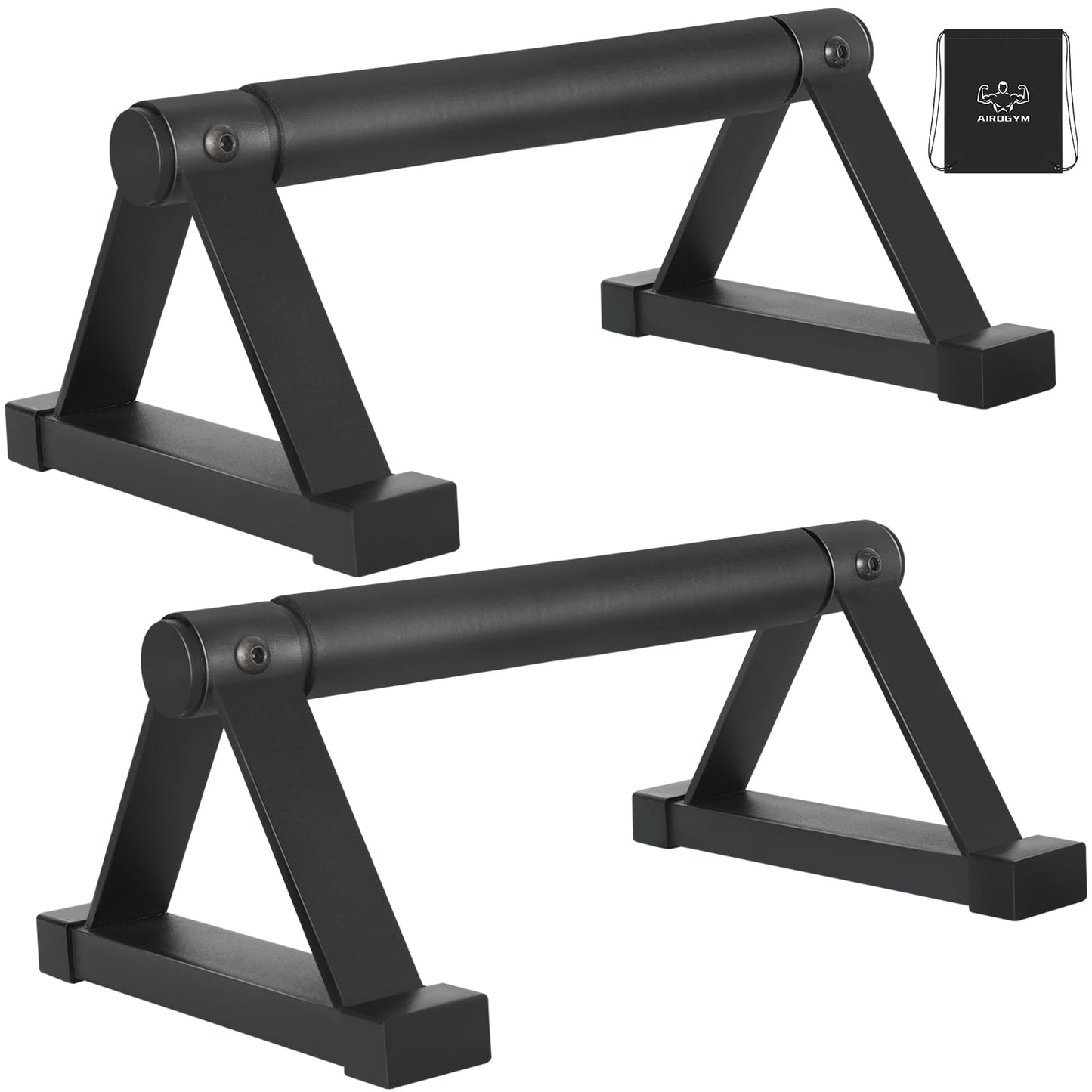 Wood push up bars Parallettes bars Anti-slip Handstand Bars for Calisthenics, Fitness, Floor workouts Solid Wood with Sturdy Metal Bracket, Support 500 lbs